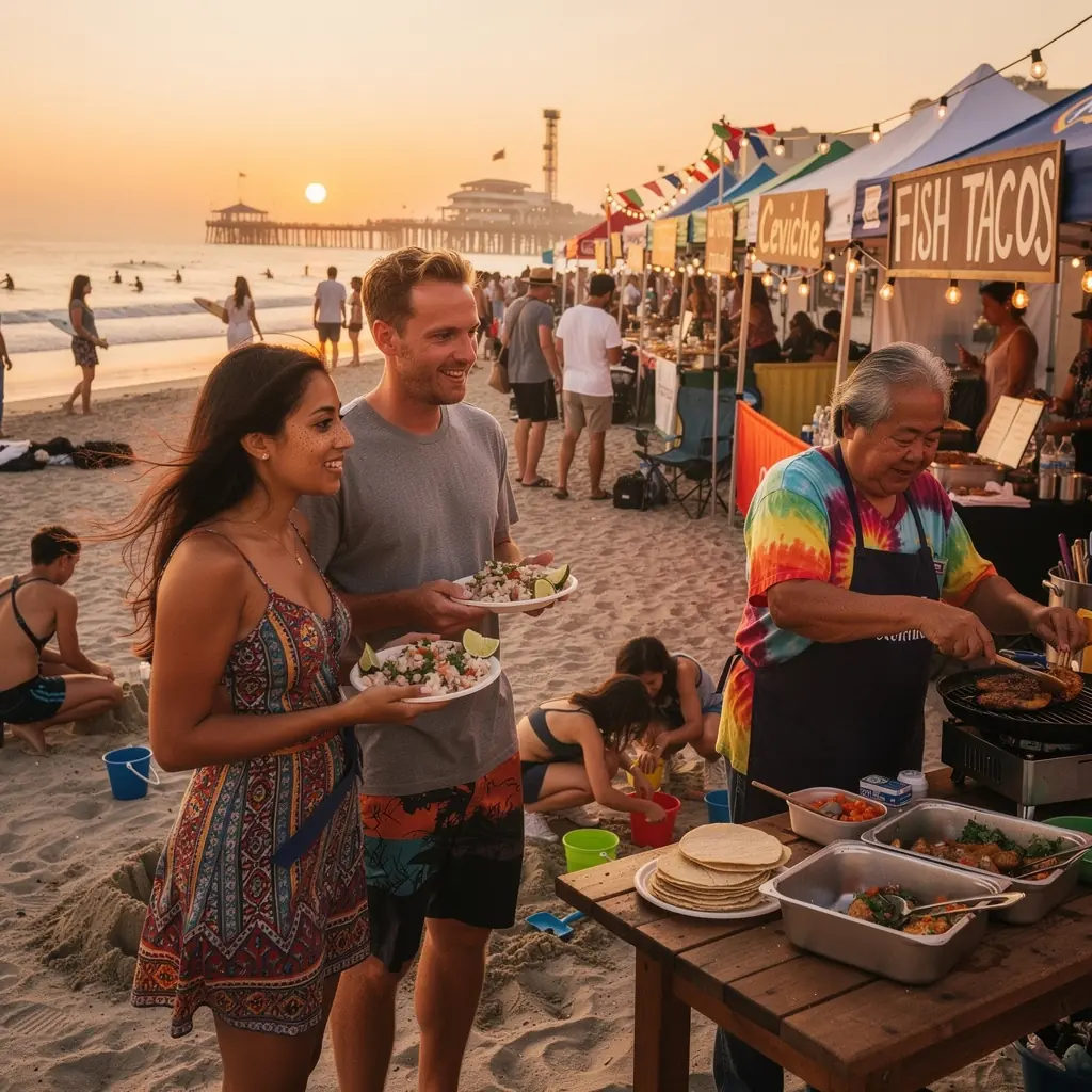 Sprzedawca prezentujący swoje ręcznie robione przetwory w straganie.